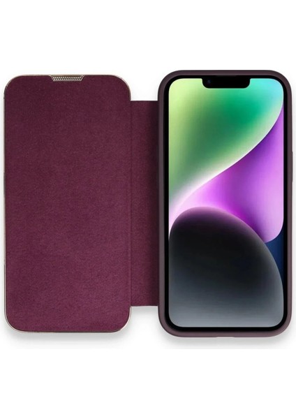 Newface iPhone 13 Pro Max Kılıf Dolpin Kapaklı - Derin Mor