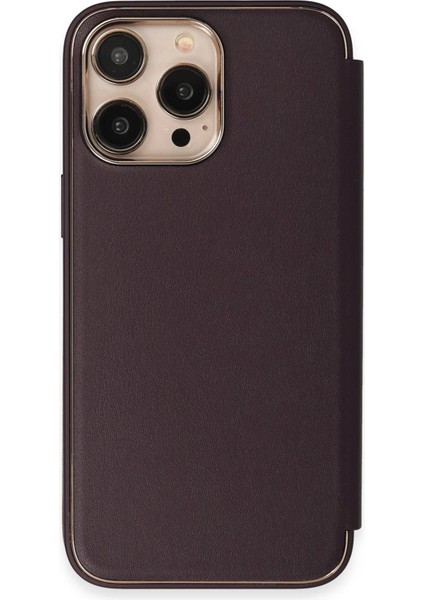 Newface iPhone 13 Pro Max Kılıf Dolpin Kapaklı - Derin Mor