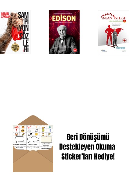 Şampiyon Sözleri + Edison + Insan Isterse - Azmin Zaferi Öyküleri 5 + Okuma Sticker'ları