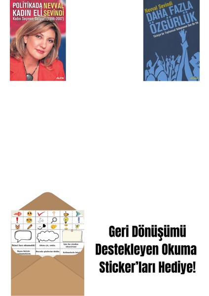 Politikada Kadın Eli + Daha Fazla Özgürlük + Okuma Sticker'ları