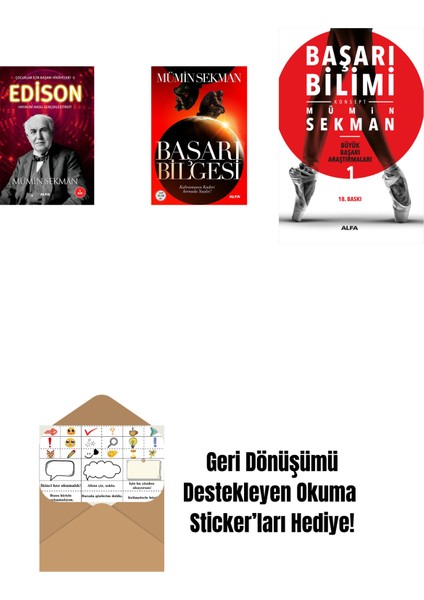 Edison + Başarı Bilgesi + Başarı Bilimi + Okuma Sticker'ları