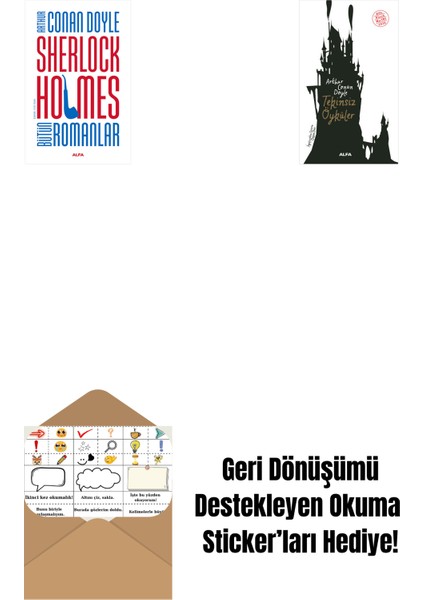 Sherlock Holmes - Bütün Romanlar (Ciltli) + Tekinsiz Öyküler + Okuma Sticker'ları