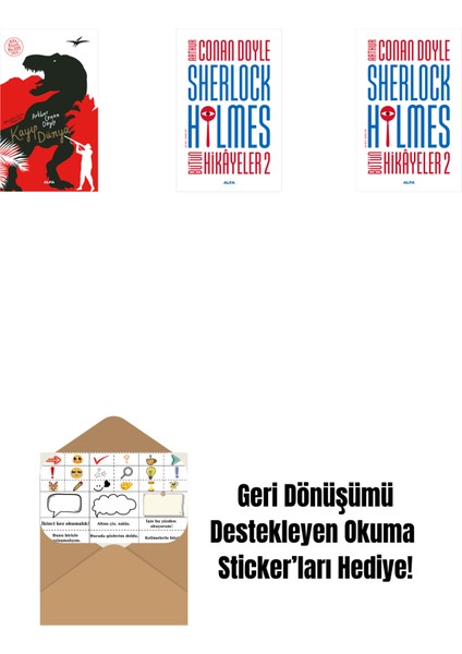 Kayıp Dünya + Sherlock Holmes - Bütün Hikayeler 2 + Sherlock Holmes - Bütün Hikayeler 2 (Ciltli) + Okuma Sticker'ları