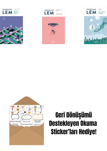Küvette Bulunan Günce (SL14) + Yenilmez + Gelecekbilim Kongresi (Sl7) + Okuma Sticker'ları