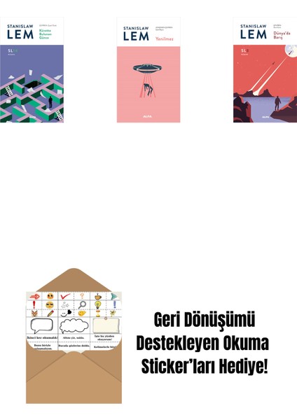 Küvette Bulunan Günce (SL14) + Yenilmez + Dünya’da Barış (Sl8) + Okuma Sticker'ları