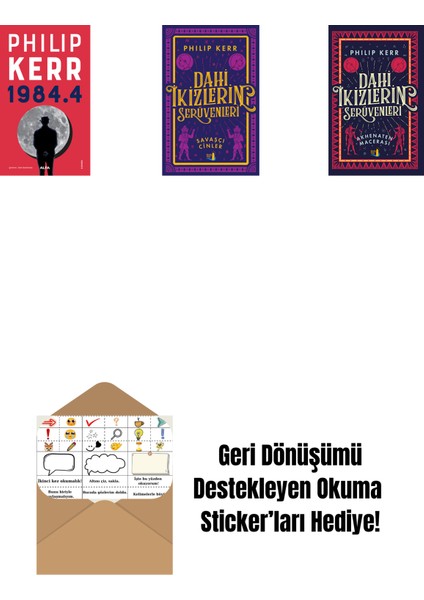 1984.4 + Dahi Ikizlerin Serüvenleri - Savaşçı Cinler + Dahi Ikizlerin Serüvenleri - Akhenaten Macerası + Okuma Sticker'ları