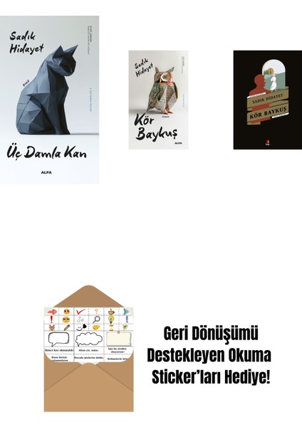Üç Damla Kan + Kör Baykuş + Kör Baykuş + Okuma Sticker'ları
