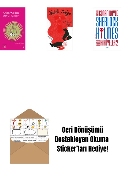 Everest Açıkhava 37 - Parazit + Zehirli Dalga + Sherlock Holmes - Bütün Hikayeler 2 (Ciltli) + Okuma Sticker'ları