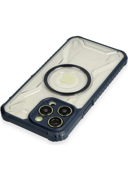 Newface iPhone 12 Pro Max Kılıf Prag Magneticsafe Kapak - Lacivert