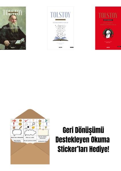Tolstoy Bütün Eserleri 16 + Tolstoy Bütün Eserleri 17 + Tolstoy Bütün Eserleri 15 (Ciltli) + Okuma Sticker'ları