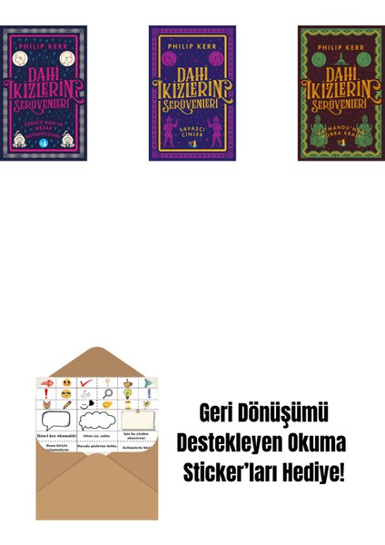 Dahi Ikizlerin Serüvenleri - Cengiz Han’ın Mezar Soyguncuları + Dahi Ikizlerin Serüvenleri - Savaşçı Cinler + Dahi Ikizlerin Serüvenleri - Katmandu'nun Kobra Kralı + Okuma Sticker'ları