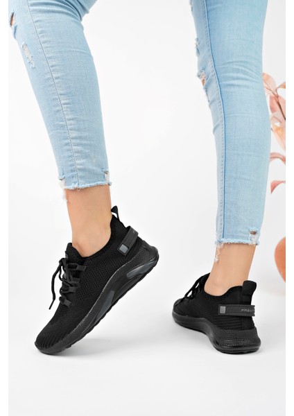 Siyah Unisex Triko Sneaker Rahat Hava Alabilen Kokusuz Spor Ayakkabı 4555 fiyatları