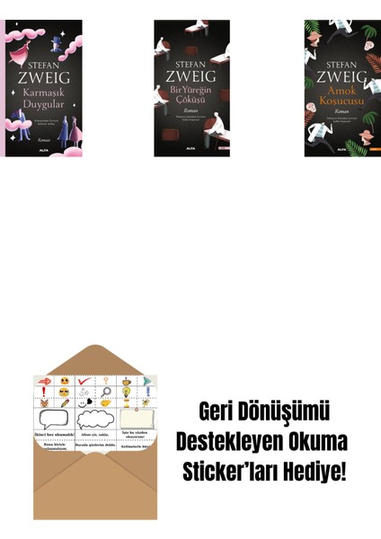 Karmaşık Duygular + Bir Yüreğin Çöküşü + Amok Koşucusu + Okuma Sticker'ları