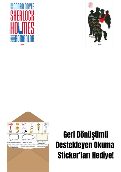 Sherlock Holmes - Bütün Romanlar (Ciltli) + Sherlock Holmes - Korku Vadisi + Okuma Sticker'ları