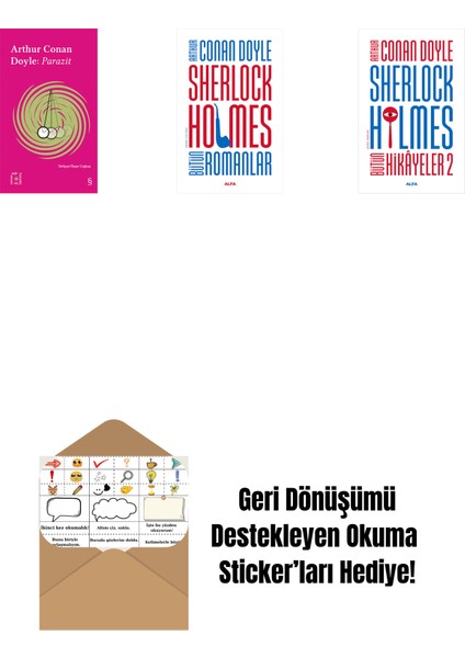 Everest Açıkhava 37 - Parazit + Sherlock Holmes - Bütün Romanlar (Ciltli) + Sherlock Holmes - Bütün Hikayeler 2 + Okuma Sticker'ları