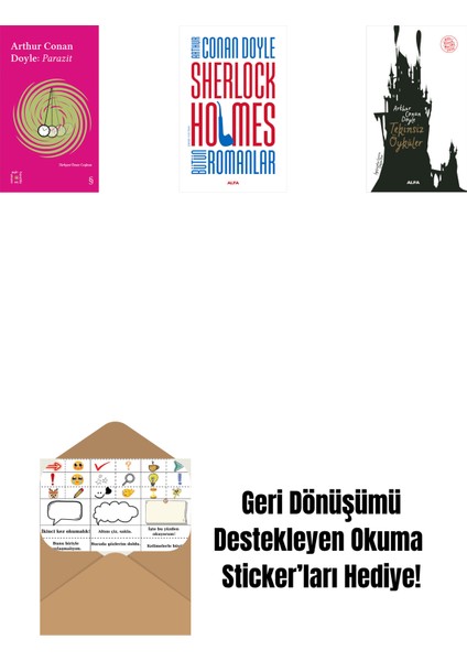 Everest Açıkhava 37 - Parazit + Sherlock Holmes - Bütün Romanlar (Ciltli) + Tekinsiz Öyküler + Okuma Sticker'ları
