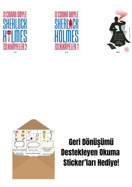 Sherlock Holmes - Bütün Hikayeler 2 (Ciltli) + Sherlock Holmes - Bütün Hikayeler 1 (Ciltli) + Sherlock Holmes'un Son Görevi + Okuma Sticker'ları