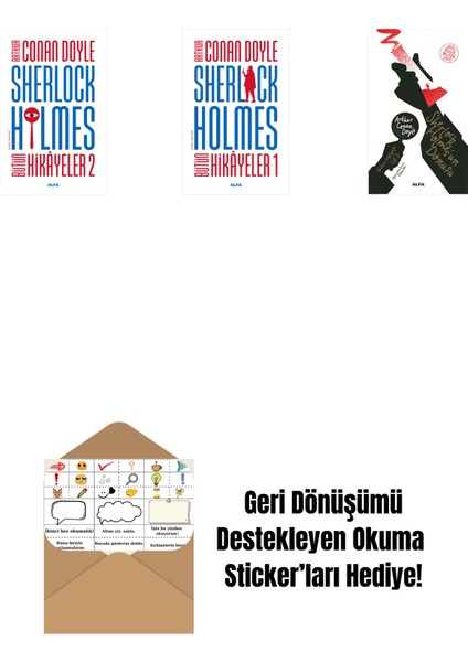 Sherlock Holmes - Bütün Hikayeler 2 (Ciltli) + Sherlock Holmes - Bütün Hikayeler 1 (Ciltli) + Sherlock Holmes'un Dönüşü + Okuma Sticker'ları