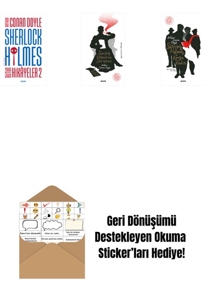 Sherlock Holmes - Bütün Hikayeler 2 (Ciltli) + Sherlock Holmes'un Son Görevi + Sherlock Holmes - Korku Vadisi + Okuma Sticker'ları