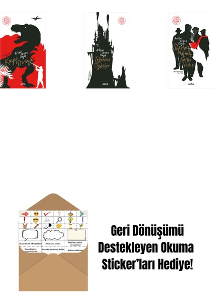 Kayıp Dünya + Tekinsiz Öyküler + Sherlock Holmes - Korku Vadisi + Okuma Sticker'ları
