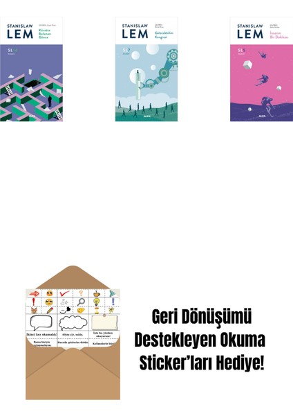 Küvette Bulunan Günce (SL14) + Gelecekbilim Kongresi (Sl7) + Insanın Bir Dakikası (Sl5) + Okuma Sticker'ları