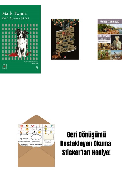 Everest Açıkhava 41 - Dört Hayvan Öyküsü + Adem ile Havva’nın Güncesi + Eskimo Kızının Aşkı + Okuma Sticker'ları
