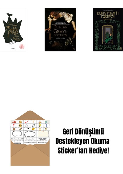 Mutlu Prens + Dorian Gray'in Portresi (Ciltli) + Dorian Gray'in Portresi + Okuma Sticker'ları
