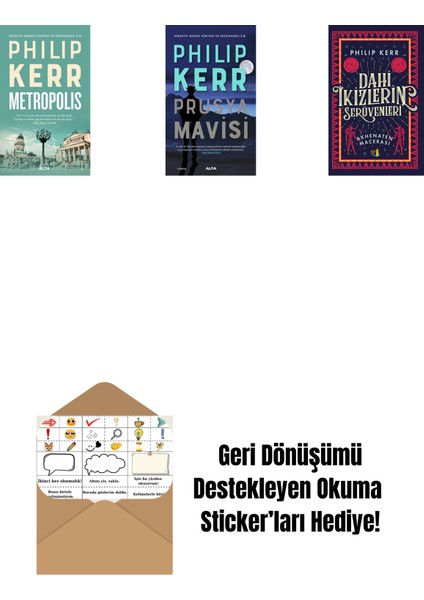 Metropolis + Prusya Mavisi + Dahi Ikizlerin Serüvenleri - Akhenaten Macerası + Okuma Sticker'ları