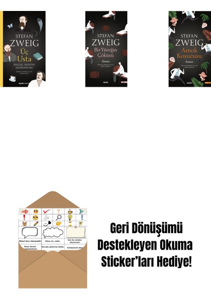 Üç Usta + Bir Yüreğin Çöküşü + Amok Koşucusu + Okuma Sticker'ları