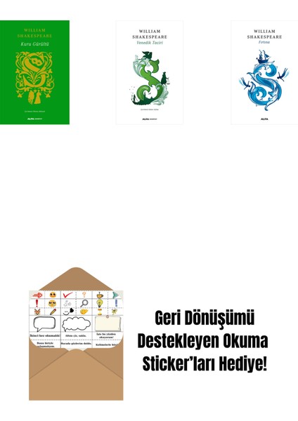 Kuru Gürültü (Ciltli) + Venedik Taciri + Bir Yazdönümü Gecesi Rüyası + Okuma Sticker'ları