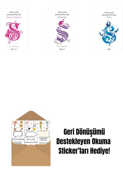 Şirret Evcilleşmesi + Kral Lear + Bir Yazdönümü Gecesi Rüyası + Okuma Sticker'ları