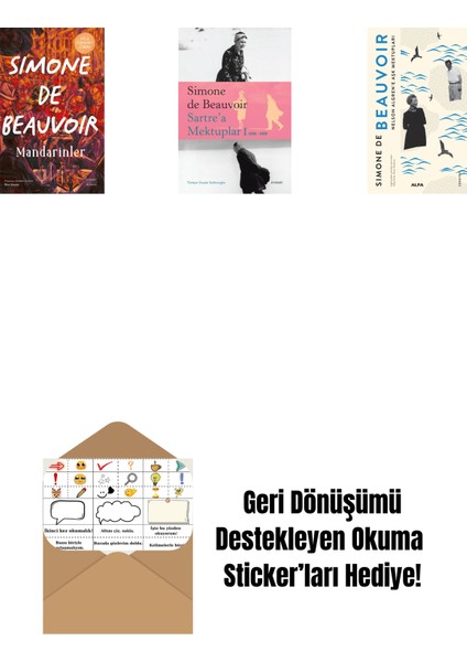Mandarinler (Ciltli) + Sartre’a Mektuplar 1: 1930-1939 + Müphemlik Ahlakı Üzerine - Pirus ve Sineas + Okuma Sticker'ları