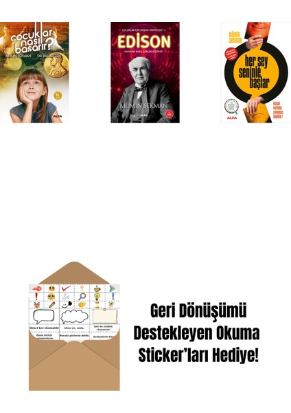 Çocuklar Nasıl Başarır? + Edison + Her Şey Seninle Başlar + Okuma Sticker'ları
