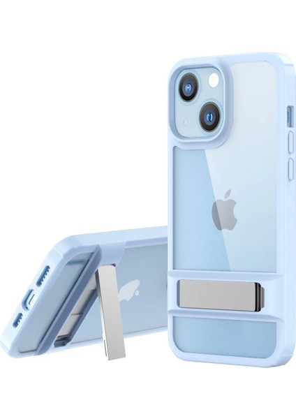 Newface iPhone 14 Plus Kılıf Rolet Stand Kapak - Sierra Blue