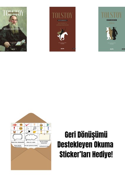Tolstoy Bütün Eserleri 16 + Tolstoy Bütün Eserleri 14 (Ciltli) + Tolstoy Bütün Eserleri 13 (Ciltli) + Okuma Sticker'ları