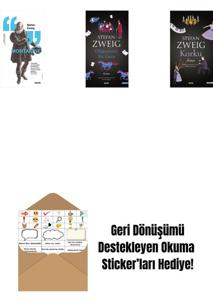 Montaigne + Olağanüstü Bir Gece + Korku + Okuma Sticker'ları