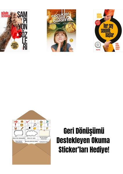 Şampiyon Sözleri + Çocuklar Nasıl Başarır? + Her Şey Seninle Başlar + Okuma Sticker'ları
