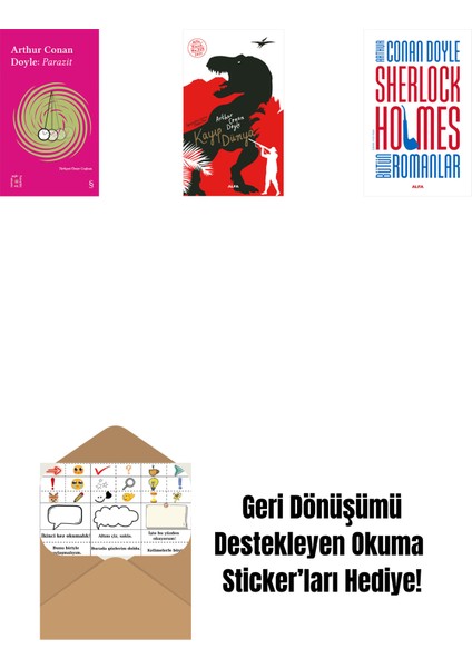 Everest Açıkhava 37 - Parazit + Kayıp Dünya + Sherlock Holmes - Bütün Romanlar (Ciltli) + Okuma Sticker'ları
