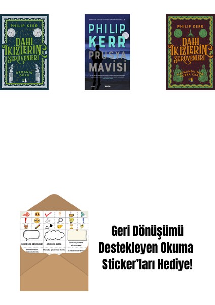 Dahi Ikizlerin Serüvenleri - Ormanın Gözü + Prusya Mavisi + Dahi Ikizlerin Serüvenleri - Katmandu'nun Kobra Kralı + Okuma Sticker'ları