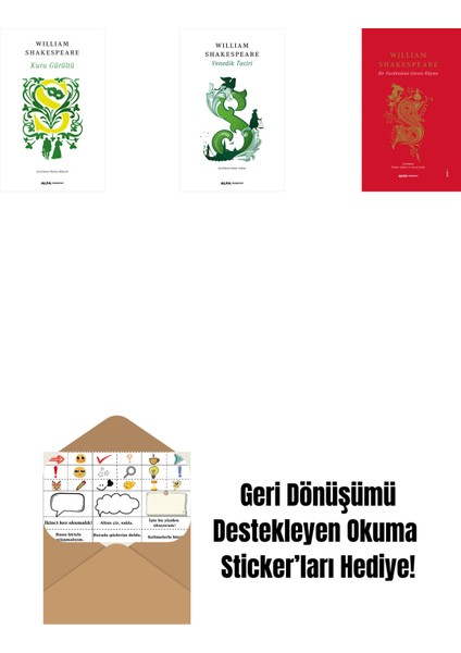 Kuru Gürültü + Venedik Taciri + Fırtına + Okuma Sticker'ları