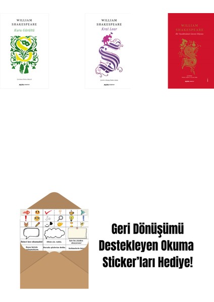 Kuru Gürültü + Kral Lear + Fırtına + Okuma Sticker'ları