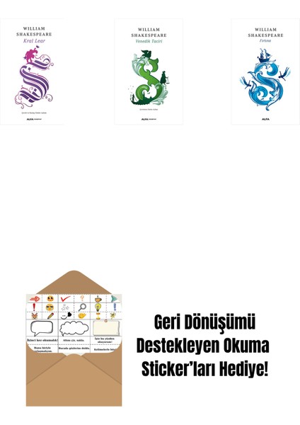 Kral Lear + Venedik Taciri + Fırtına + Okuma Sticker'ları