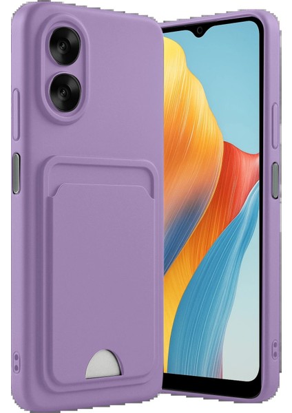 Newface Oppo A38 Kılıf Kelvin Kartvizitli Silikon - Lila