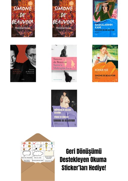 Simone De Beauvoir 6 Kitap Set + Okuma Sticker'ları