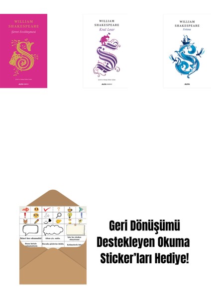 Şirret Evcilleşmesi (Ciltli) + Kral Lear + Bir Yazdönümü Gecesi Rüyası + Okuma Sticker'ları