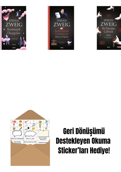 Karmaşık Duygular + Rotterdamlı Erasmus’un Zaferi ve Trajedisi + Bir Yüreğin Çöküşü + Okuma Sticker'ları