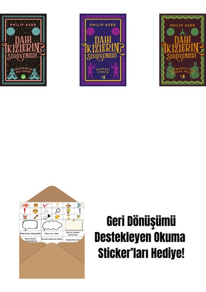 Dahi Ikizlerin Serüvenleri - Faizabad'ın Beş Fakiri + Dahi Ikizlerin Serüvenleri - Savaşçı Cinler + Dahi Ikizlerin Serüvenleri - Katmandu'nun Kobra Kralı + Okuma Sticker'ları
