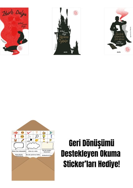 Zehirli Dalga + Tekinsiz Öyküler + Sherlock Holmes'un Son Görevi + Okuma Sticker'ları