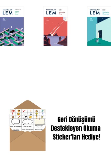Küvette Bulunan Günce (SL14) + Dünya’da Barış (Sl8) + Dönüşüm Hastanesi (Sl4) + Okuma Sticker'ları