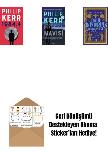 1984.4 + Prusya Mavisi + Dahi Ikizlerin Serüvenleri - Babilli Mavi Cin + Okuma Sticker'ları